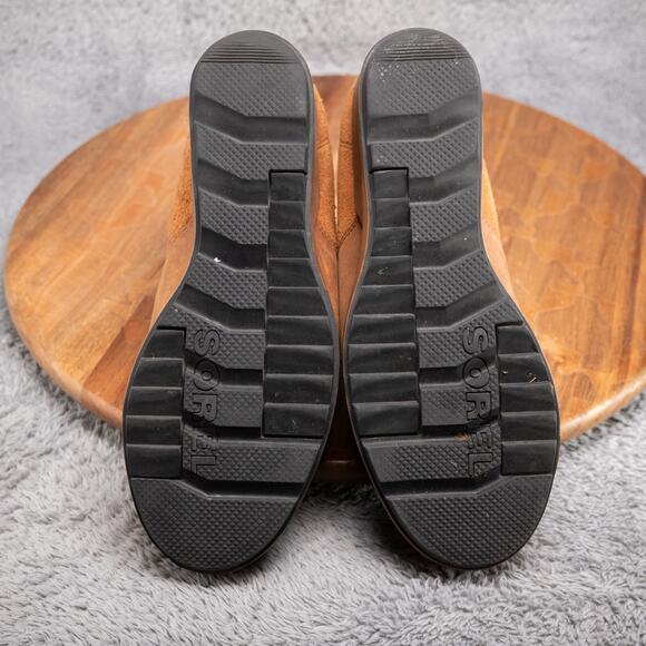 Sorel Evie Wedge Bootie Pull On Ankle Boot Suede Leather Tan Size 7 - Picture 6 of 8